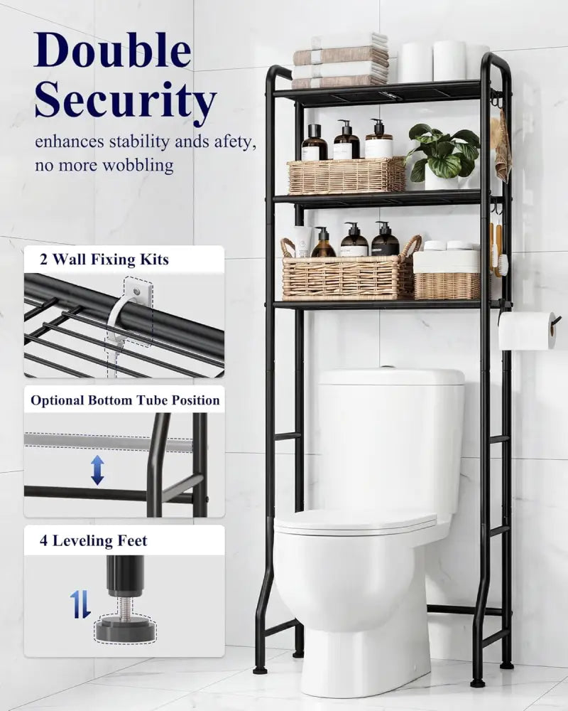 Kitsure Bathroom Organizer – Tip-Resistant Storage for Kids’ Bath and Shared Spaces - Over-the-Toilet Storage