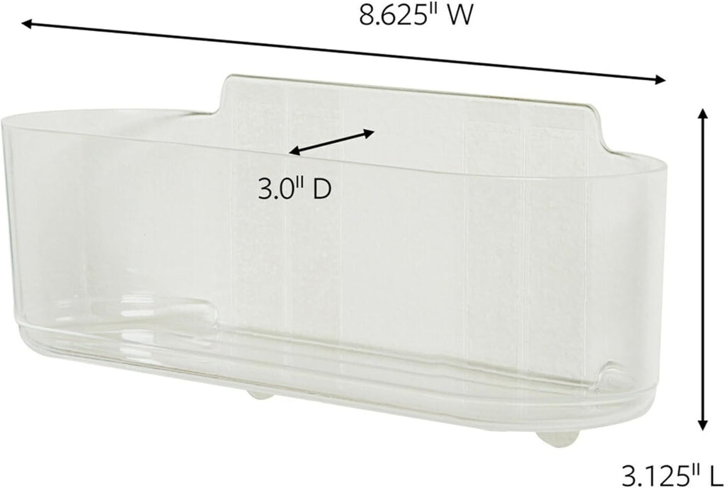 Command Large Caddy for Minimalist Bathroom Storage, Clear Wall Organizer