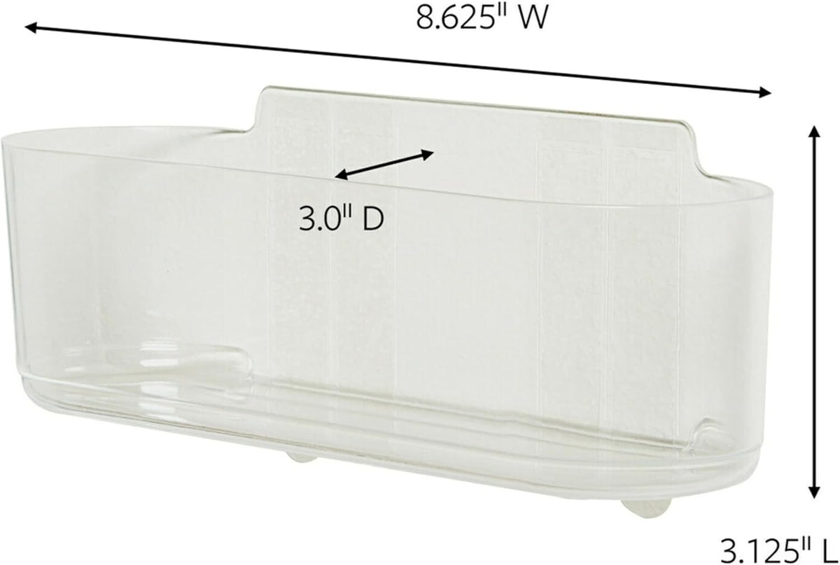 Command Large Caddy for Minimalist Bathroom Storage, Clear Wall Organizer