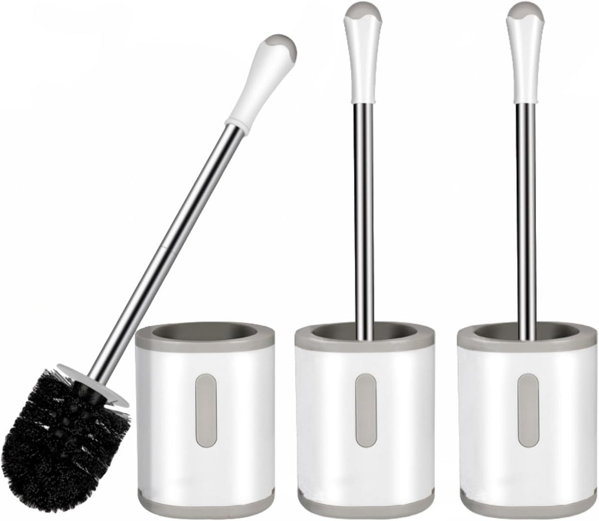 AONEZ Space-Saving Toilet Brush for Designer Powder Rooms, Three Color-Coordinated Finishes