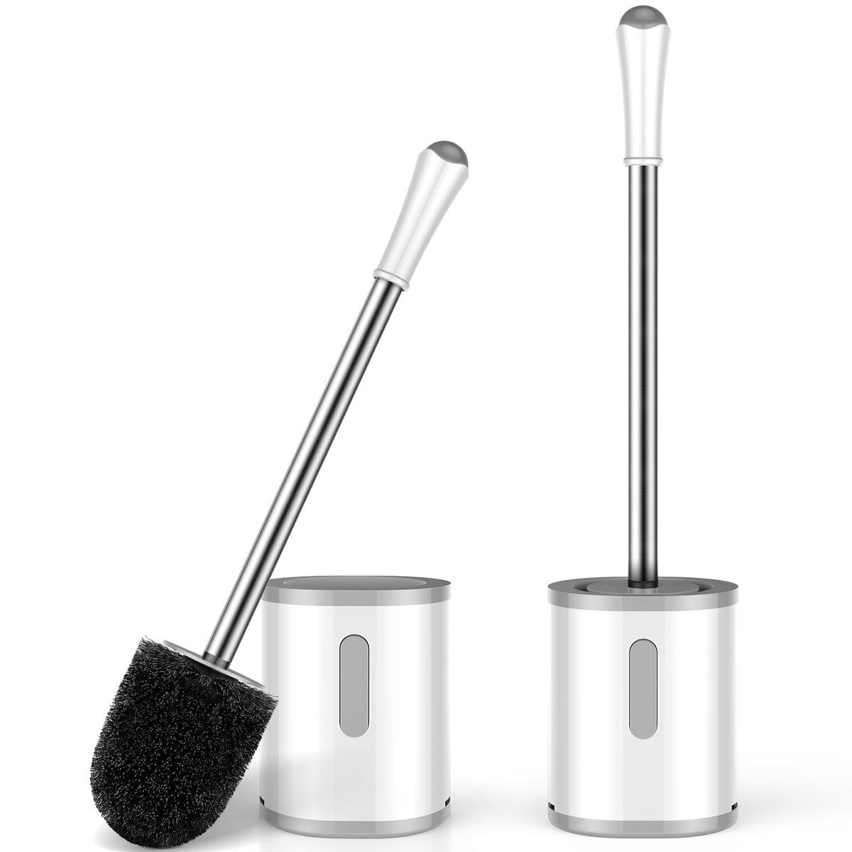 AONEZ Space-Saving Toilet Brush for Designer Powder Rooms, Three Color-Coordinated Finishes