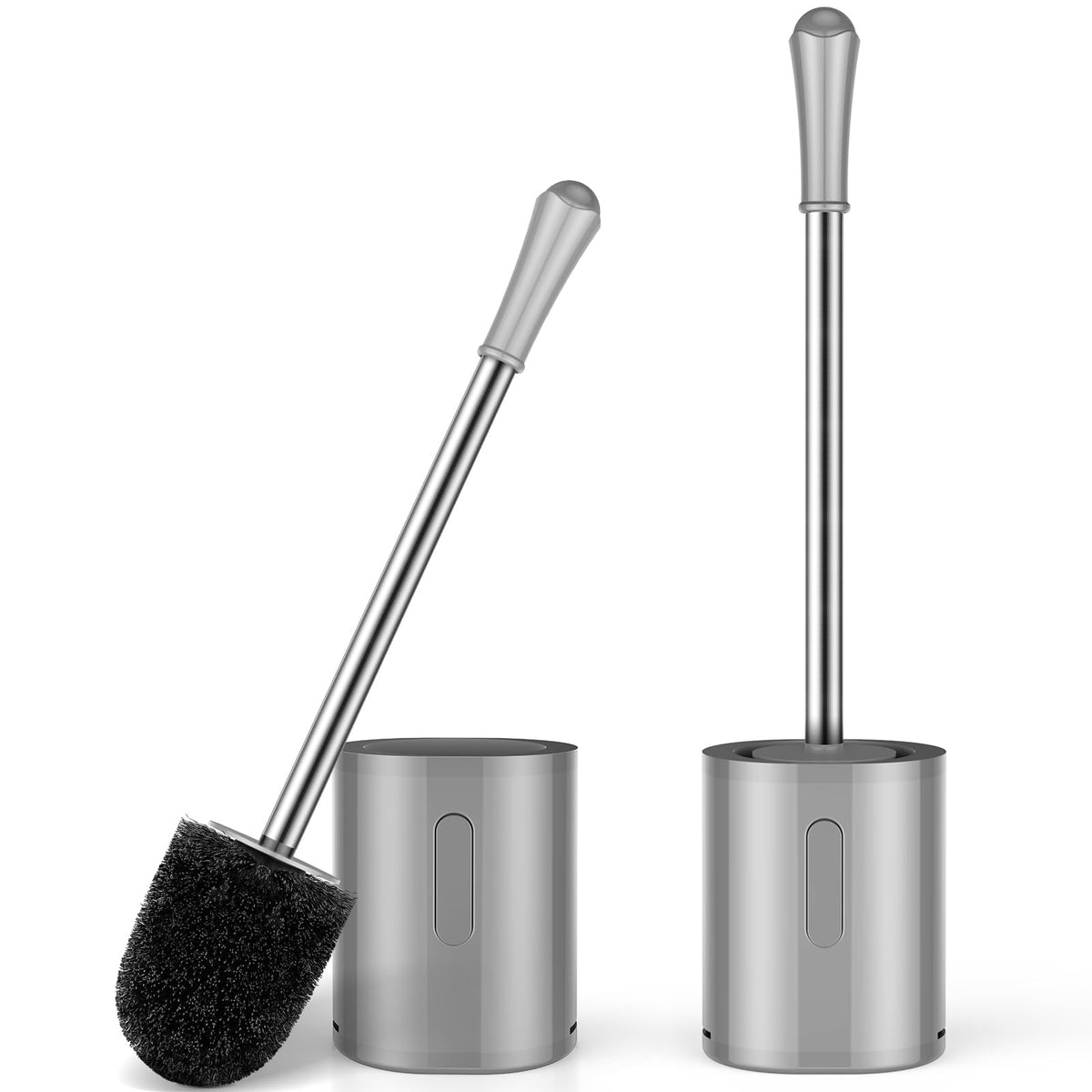 AONEZ Space-Saving Toilet Brush for Designer Powder Rooms, Three Color-Coordinated Finishes