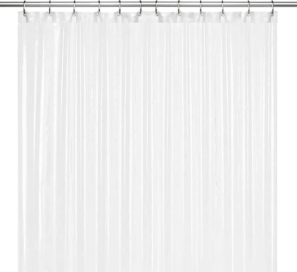 LiBa Non-Toxic PEVA Shower Curtain – Shared Kids Bathroom Waterproof Liner Reinforced 72x72 Grommets for Active