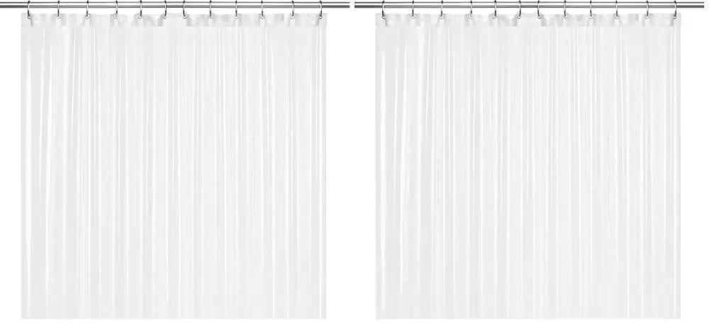 LiBa Non-Toxic PEVA Shower Curtain – Shared Kids Bathroom Waterproof Liner Reinforced 72x72 Grommets for Active