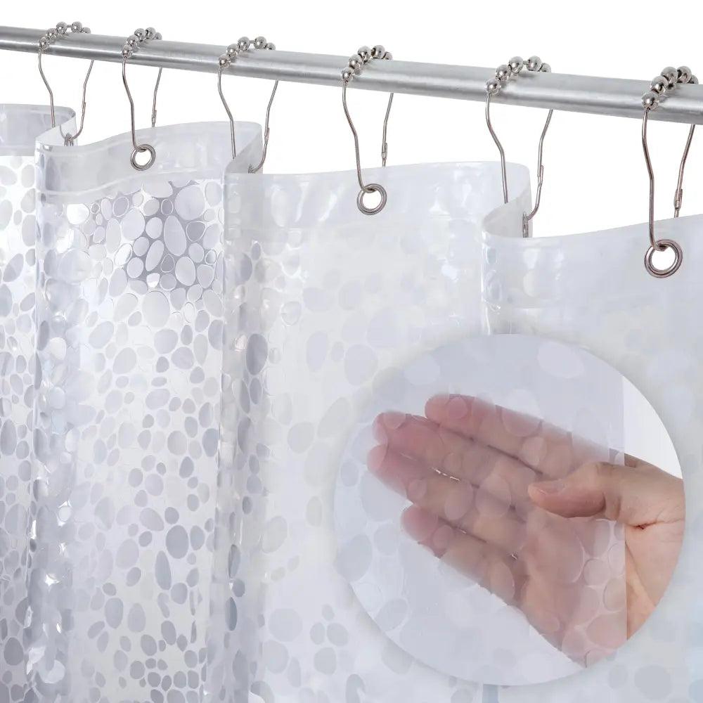LiBa Non-Toxic PEVA Shower Curtain – Shared Kids Bathroom Waterproof Liner Reinforced 72x72 Grommets for Active