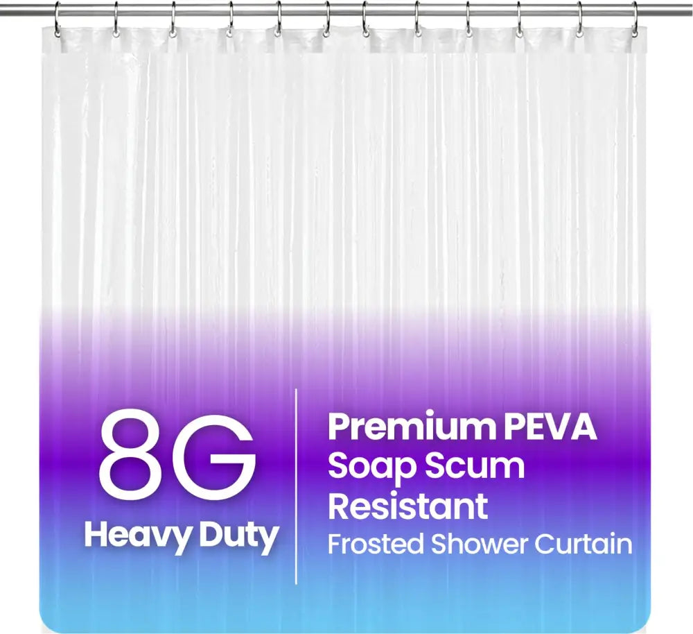 LiBa Non-Toxic PEVA Shower Curtain – Shared Kids Bathroom Waterproof Liner Reinforced 72x72 Grommets for Active