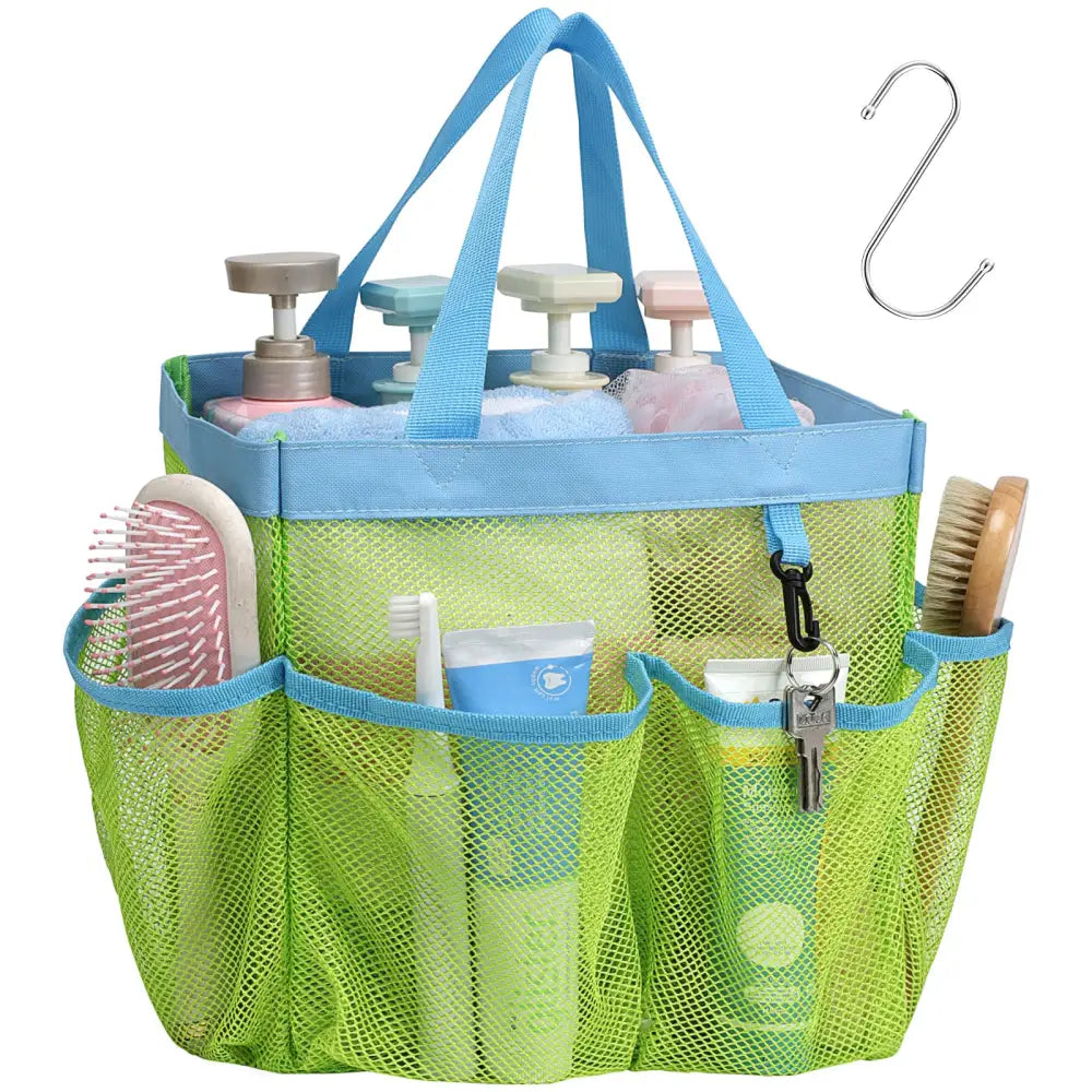 Mesh Shower Caddy Portable - Effortless Less-Is-More Bathroom Carry Collapsible Mesh Tote in Black - 1 Pack L