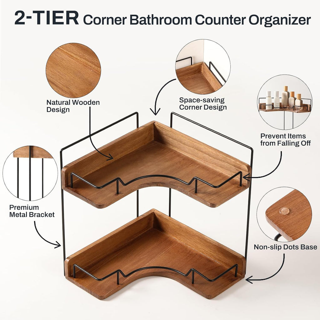 Charming Wooden Vanity Shelf Gift for Mom on Birthday, Bathroom Storage Surprise