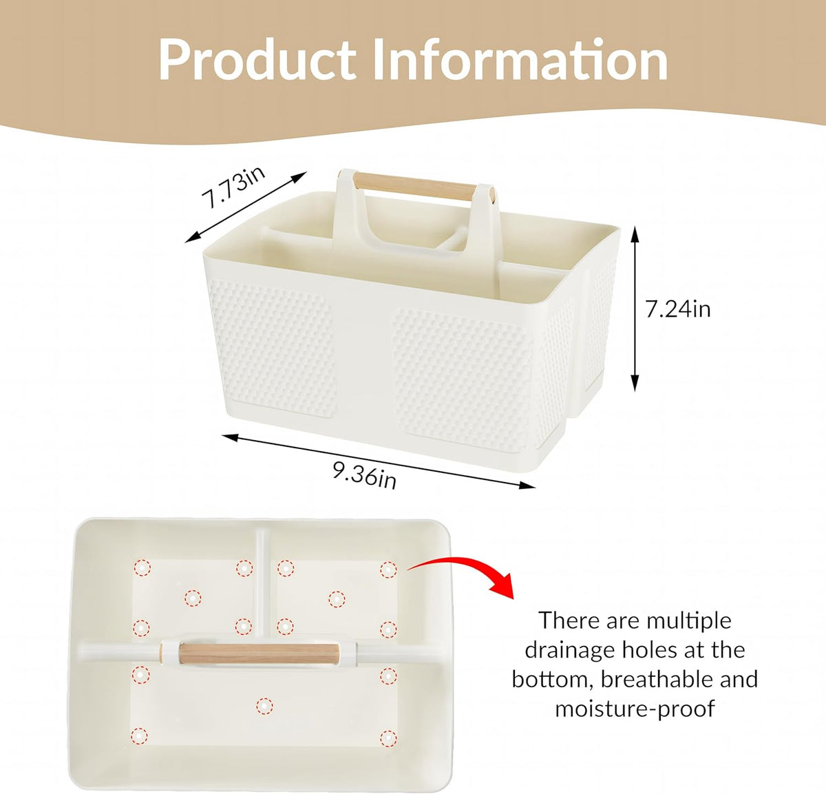[Brand] Three-Compartment Caddy – Designer Bathroom Storage in Neutral Tones