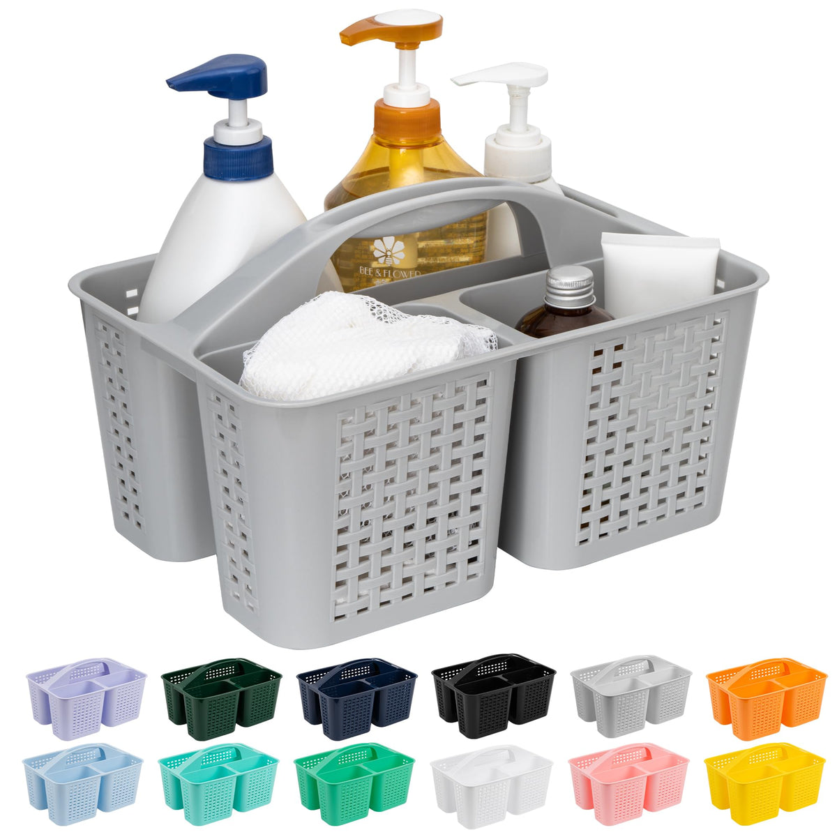 Tiawudi Plastic Bathroom Caddy in Violet and Dark Blue, Fashion-Forward Organizer for Cohesive Room Styling