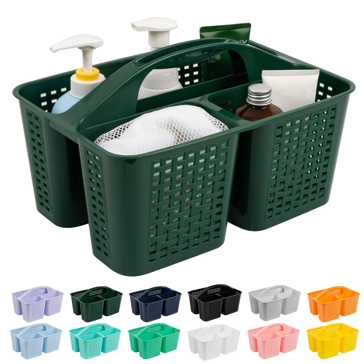 Tiawudi Plastic Bathroom Caddy in Violet and Dark Blue, Fashion-Forward Organizer for Cohesive Room Styling