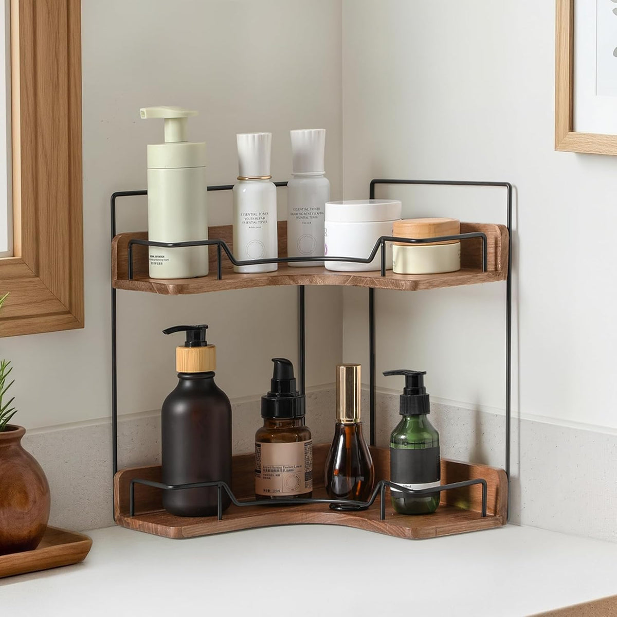 Charming Wooden Vanity Shelf Gift for Mom on Birthday, Bathroom Storage Surprise