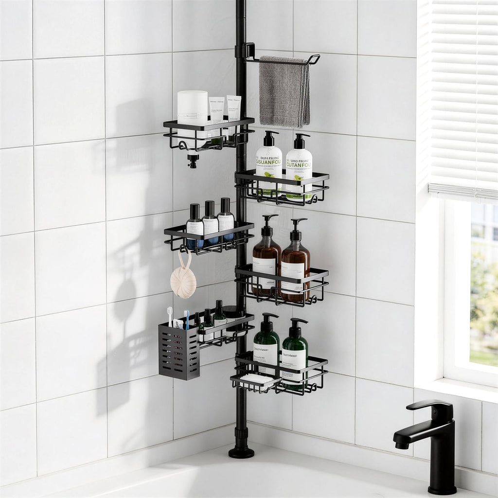 Shower Caddy Organizer Tension Pole – Gift Ready Bathroom Upgrade for Friends Who Just Renovated or Downsized
