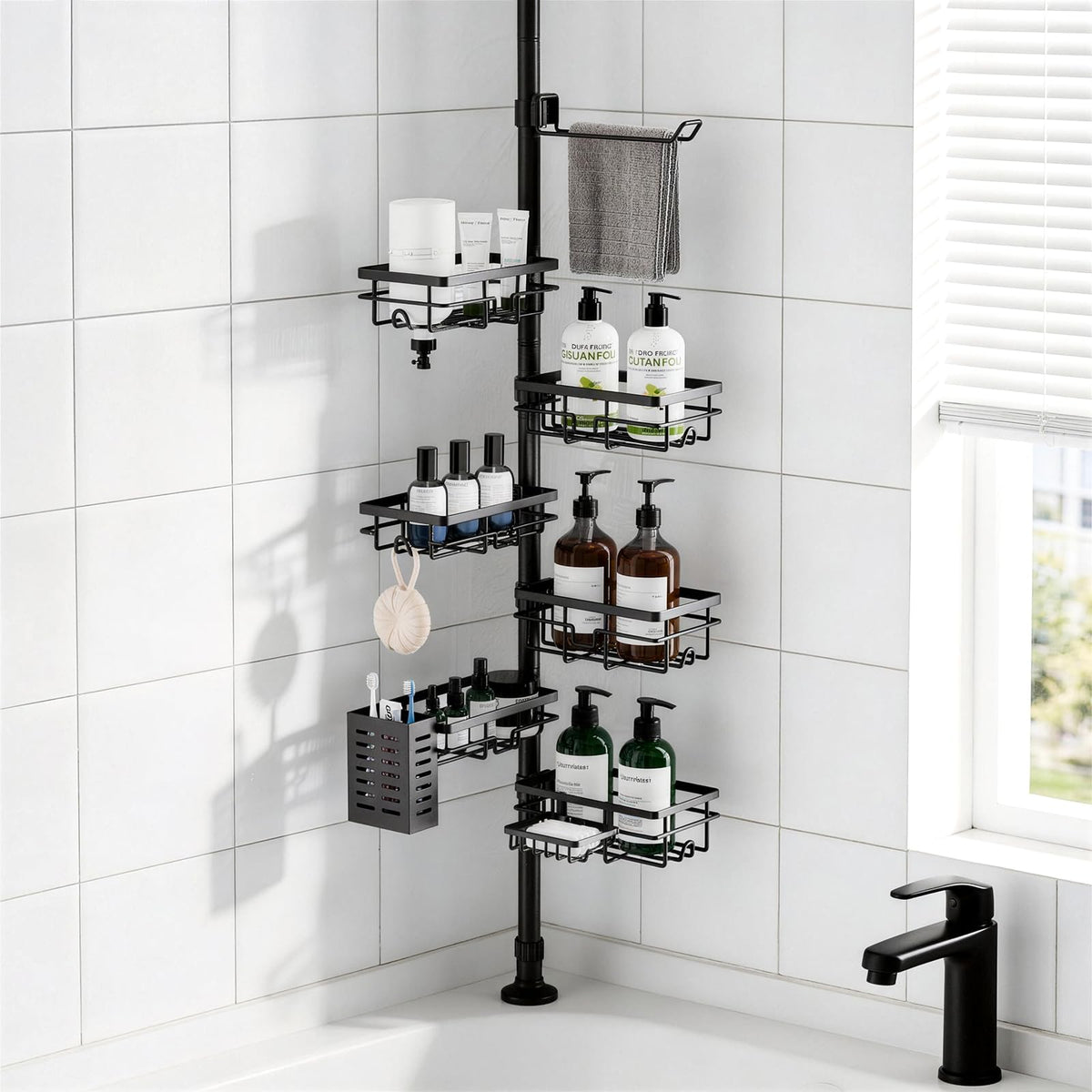 Shower Caddy Organizer Tension Pole – Gift Ready Bathroom Upgrade for Friends Who Just Renovated or Downsized