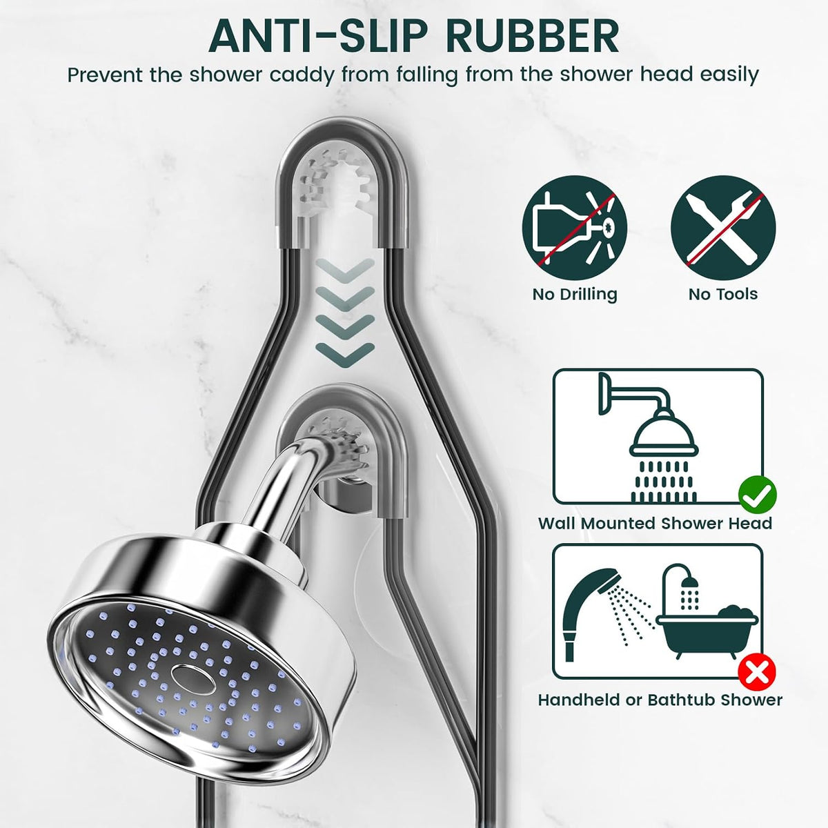 REINHARDT Adjustable Shower Organizer – Gift-Ready Bathroom Upgrade for Roommates and Newlyweds, Multiple Color Variants