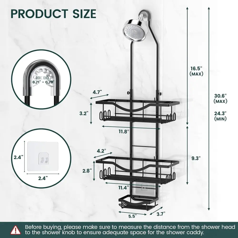 REINHARDT Adjustable Shower Organizer – Gift-Ready Bathroom Upgrade for Roommates and Newlyweds Multiple Color Variants