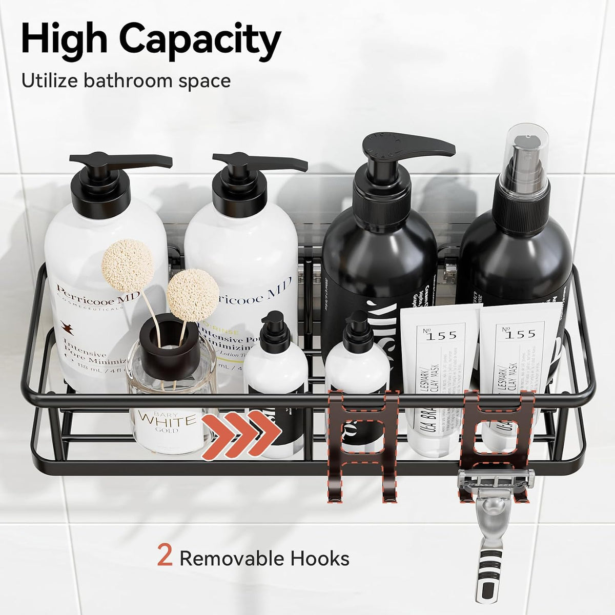YASONIC Stainless Steel Shower Organizer – Durable Wall Storage for Tiny Home and Off-Grid Bath