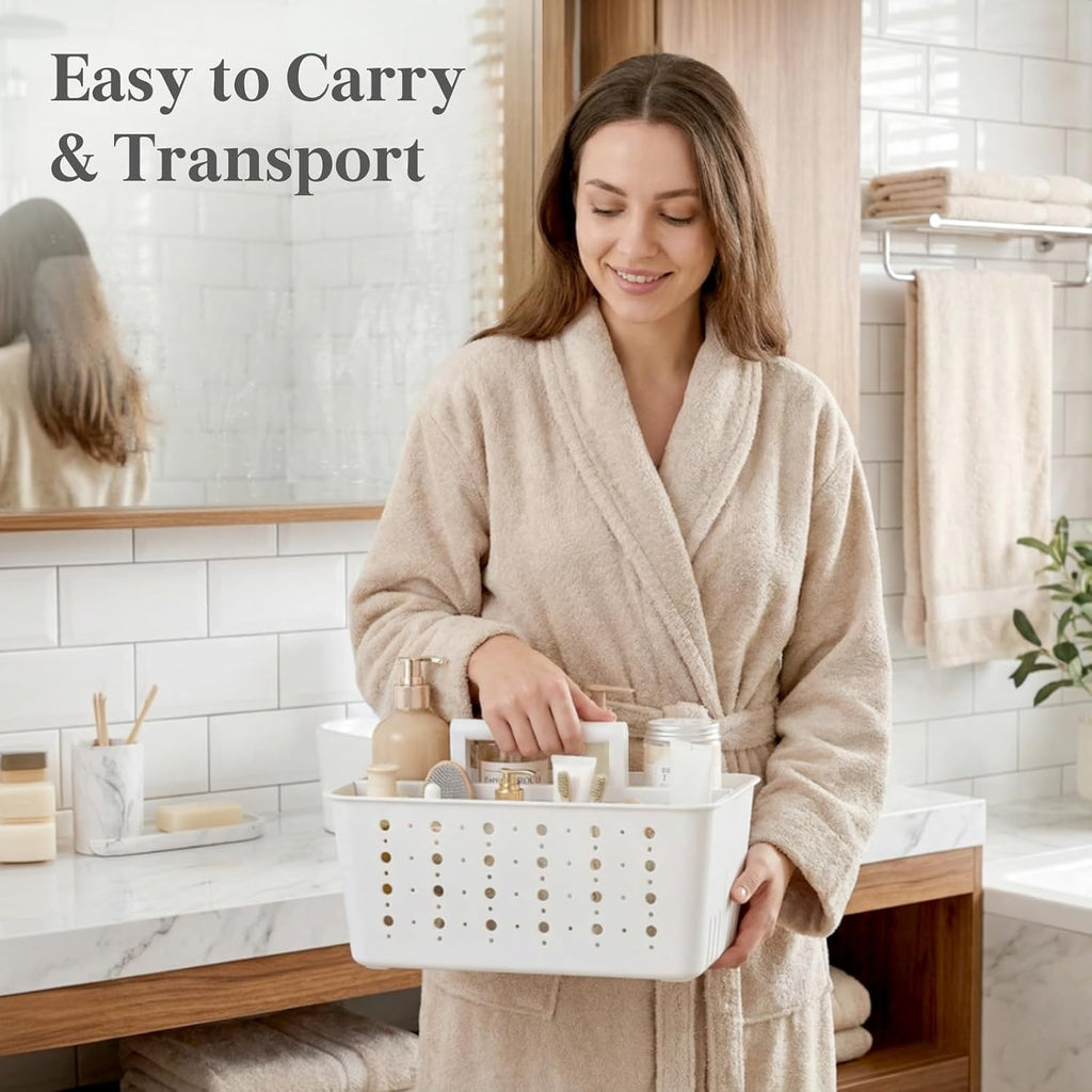 Lifewit Plastic Basket Organizer – Valentine's Day Gift for Mom, Everyday Bathroom Storage Upgrade