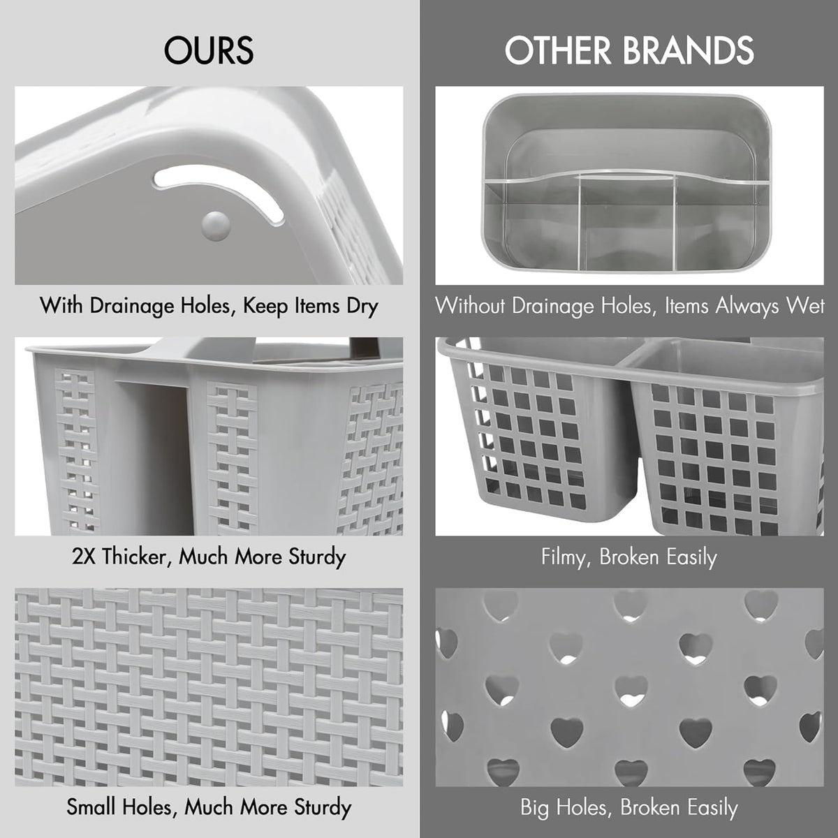 Tiawudi Plastic Bathroom Caddy in Violet and Dark Blue, Fashion-Forward Organizer for Cohesive Room Styling