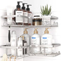 Sakugi No-Drill Corner Shower Caddy Black – Holiday Gift for Renters and College Students Removable Stainless Steel
