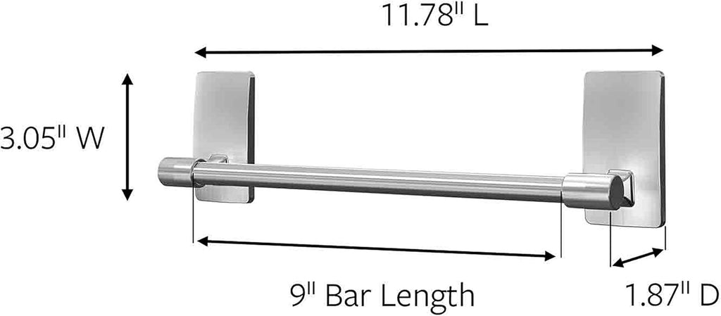 Command Satin Nickel Hand Towel Bar – Thoughtful Housewarming Gift for New Homeowners and Apartment Movers