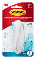 Command Designer Bath Hooks, Medium, White – Modern Bathroom Wall Hooks for Coordinating Towels and Robes with a Designer Finish