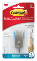 Command Satin Nickel Bath Hook – Thoughtful Housewarming Gift for New Homeowners and Renters