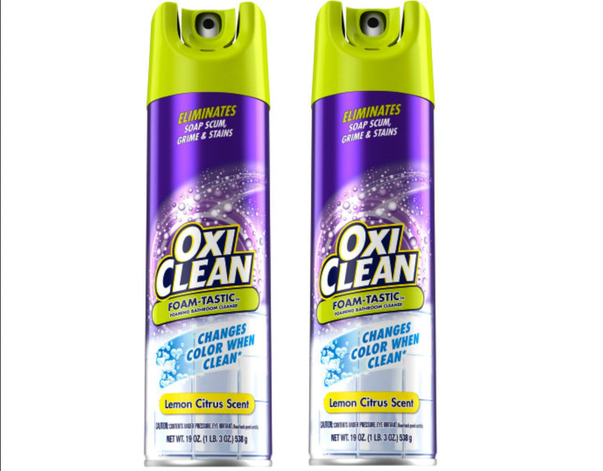 OxiClean Foam-Tastic Bathroom Cleaner 19oz 2-Pack – Calming Citrus Scent for Spa-Style Guest Bathroom Reset