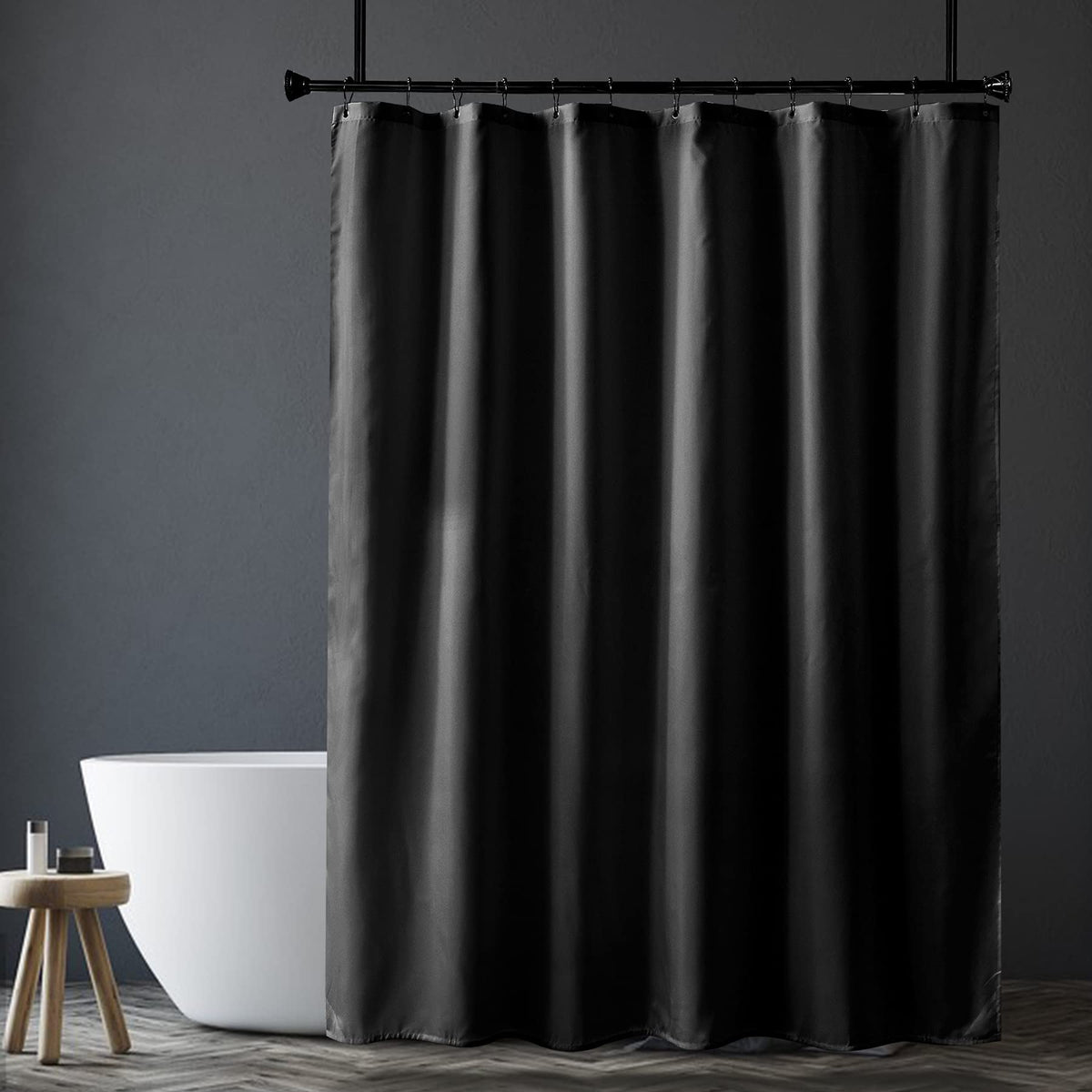 Amazer Solid Sage Green Shower Curtain 2-in-1 – Bathroom Decor Refresh with Fabric Liner, 120GSM Heavy Duty