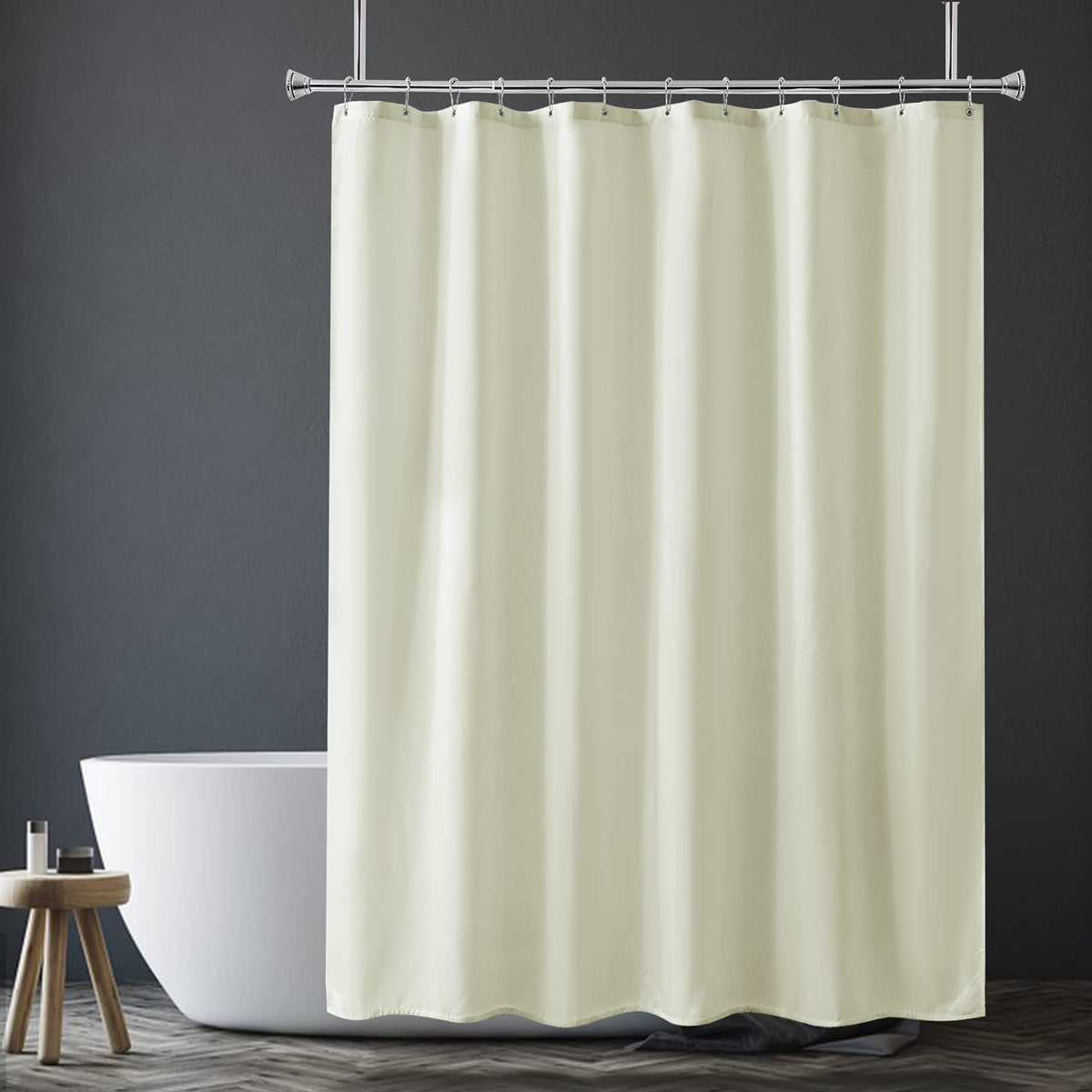 Amazer Solid Sage Green Shower Curtain 2-in-1 – Bathroom Decor Refresh with Fabric Liner, 120GSM Heavy Duty