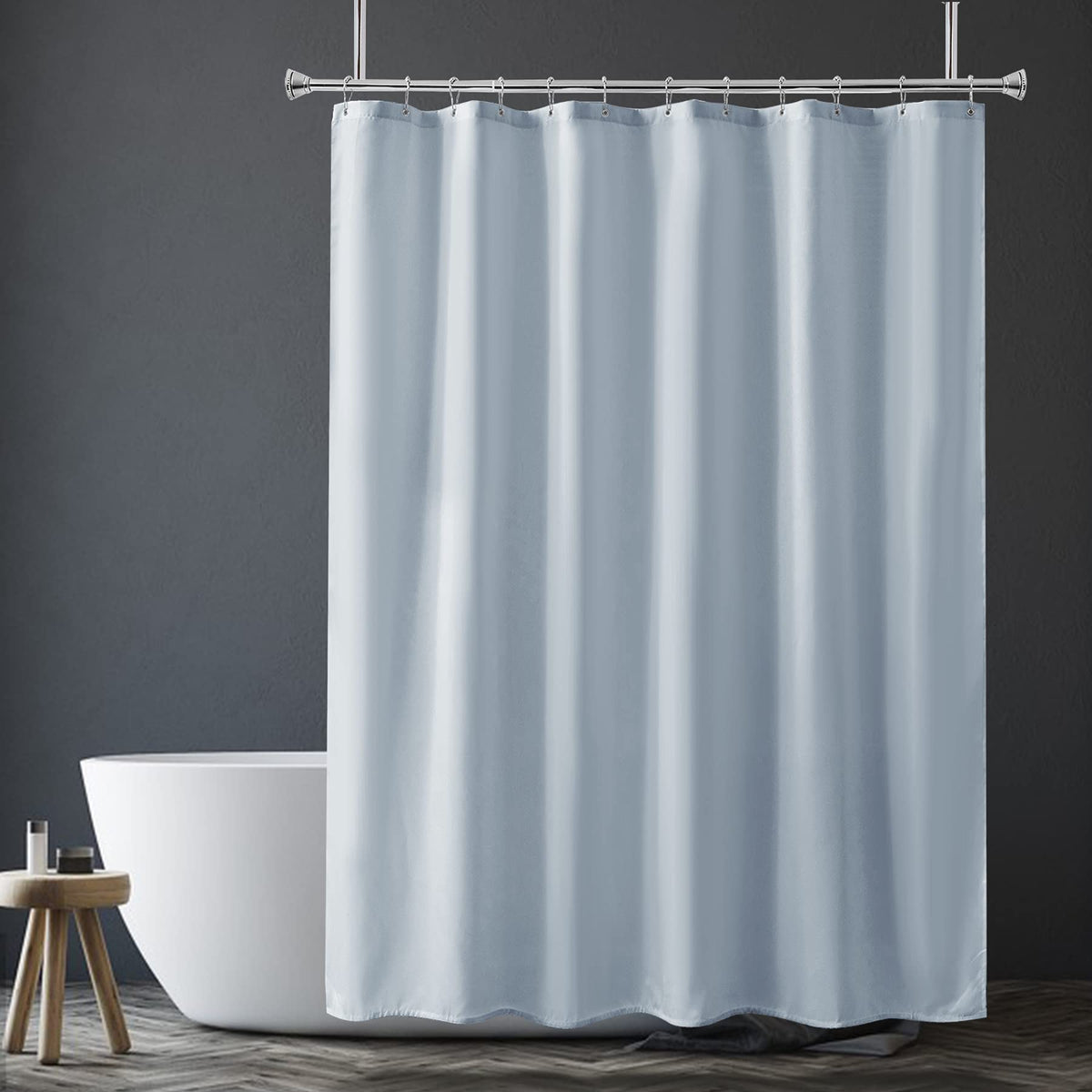 Amazer Solid Sage Green Shower Curtain 2-in-1 – Bathroom Decor Refresh with Fabric Liner, 120GSM Heavy Duty
