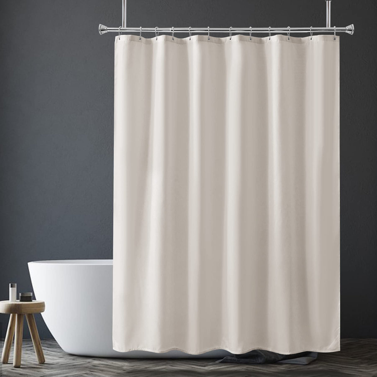 Amazer Solid Sage Green Shower Curtain 2-in-1 – Bathroom Decor Refresh with Fabric Liner, 120GSM Heavy Duty