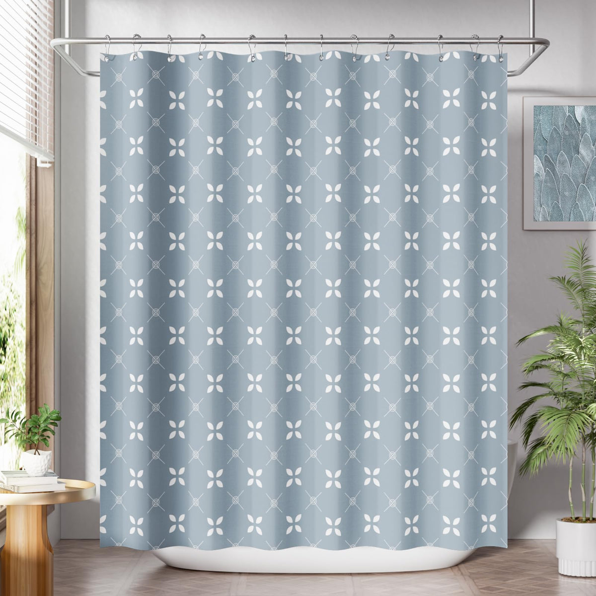 AmazerBath Farmhouse Striped Shower Curtain Set with 12 Hooks – Cozy Bathroom Decor for Living Room Inspired Retreats