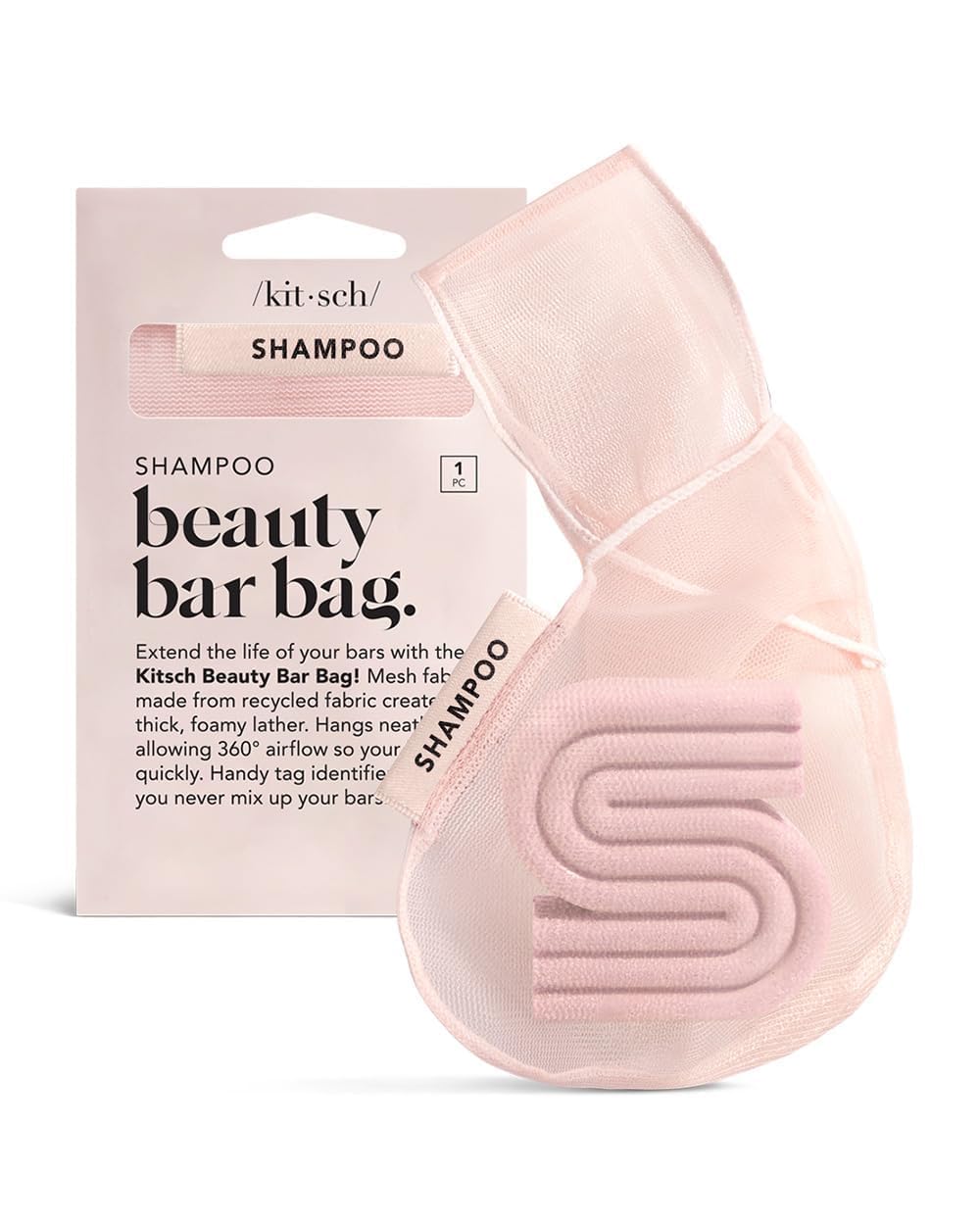 Kitsch Bar Soap Saver Pouch – Streamlined Shower Storage Solution, Two Neutral Mesh Pouches for Bar Toiletries