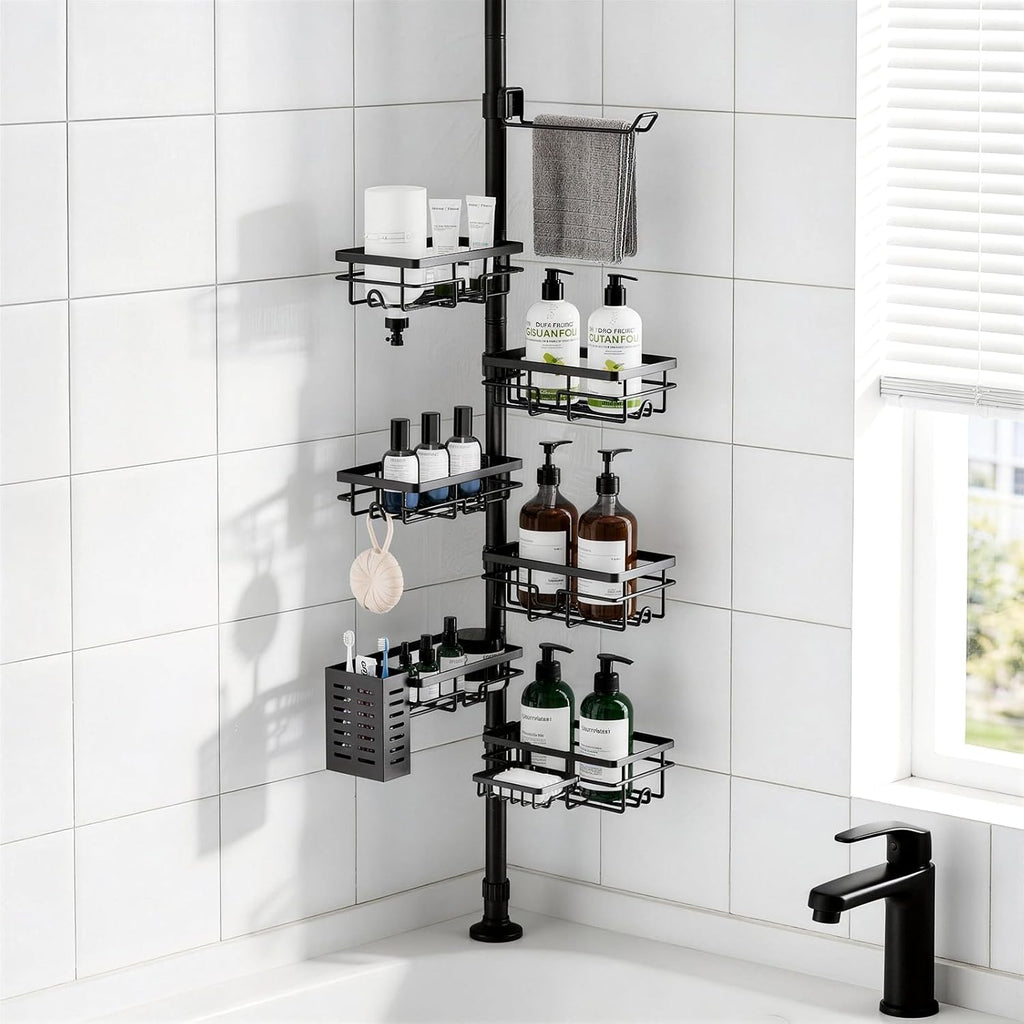 Shower Caddy Organizer Tension Pole – Gift Ready Bathroom Upgrade for Friends Who Just Renovated or Downsized