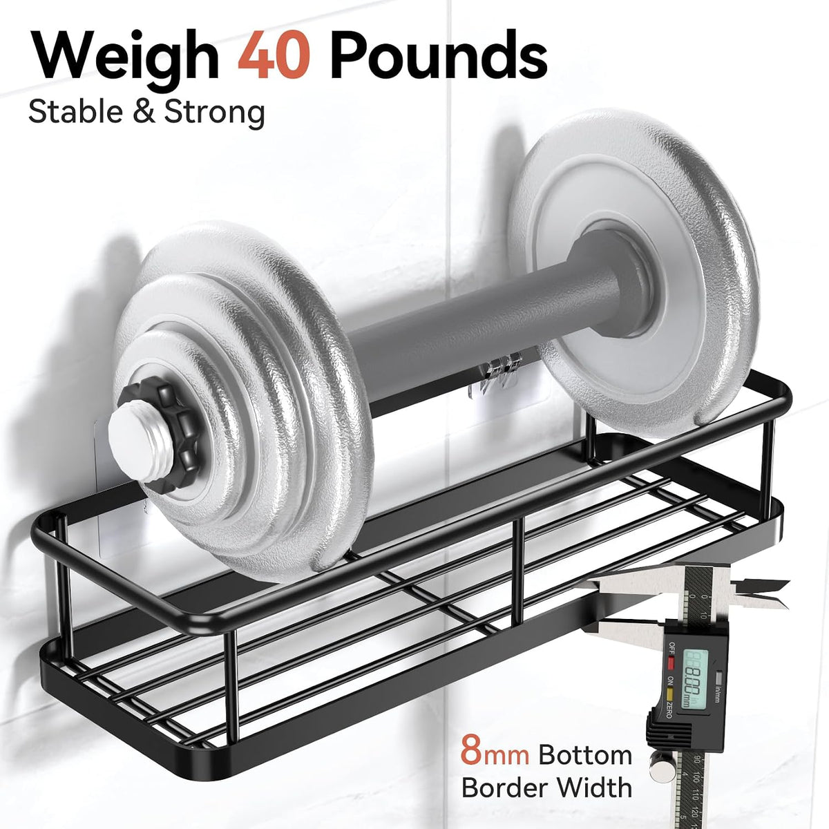 YASONIC Stainless Steel Shower Organizer – Durable Wall Storage for Tiny Home and Off-Grid Bath