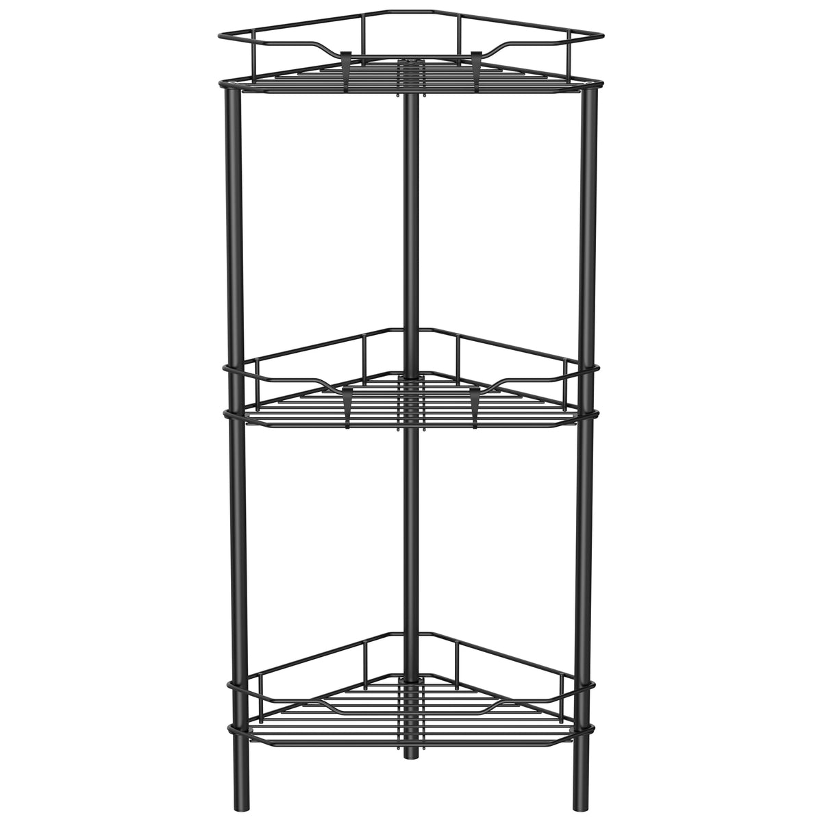 HuggieGems Floor Standing Shower Caddy in Jet Black or Gold – Elevated Bathroom Storage for Spa-Style Self-Care