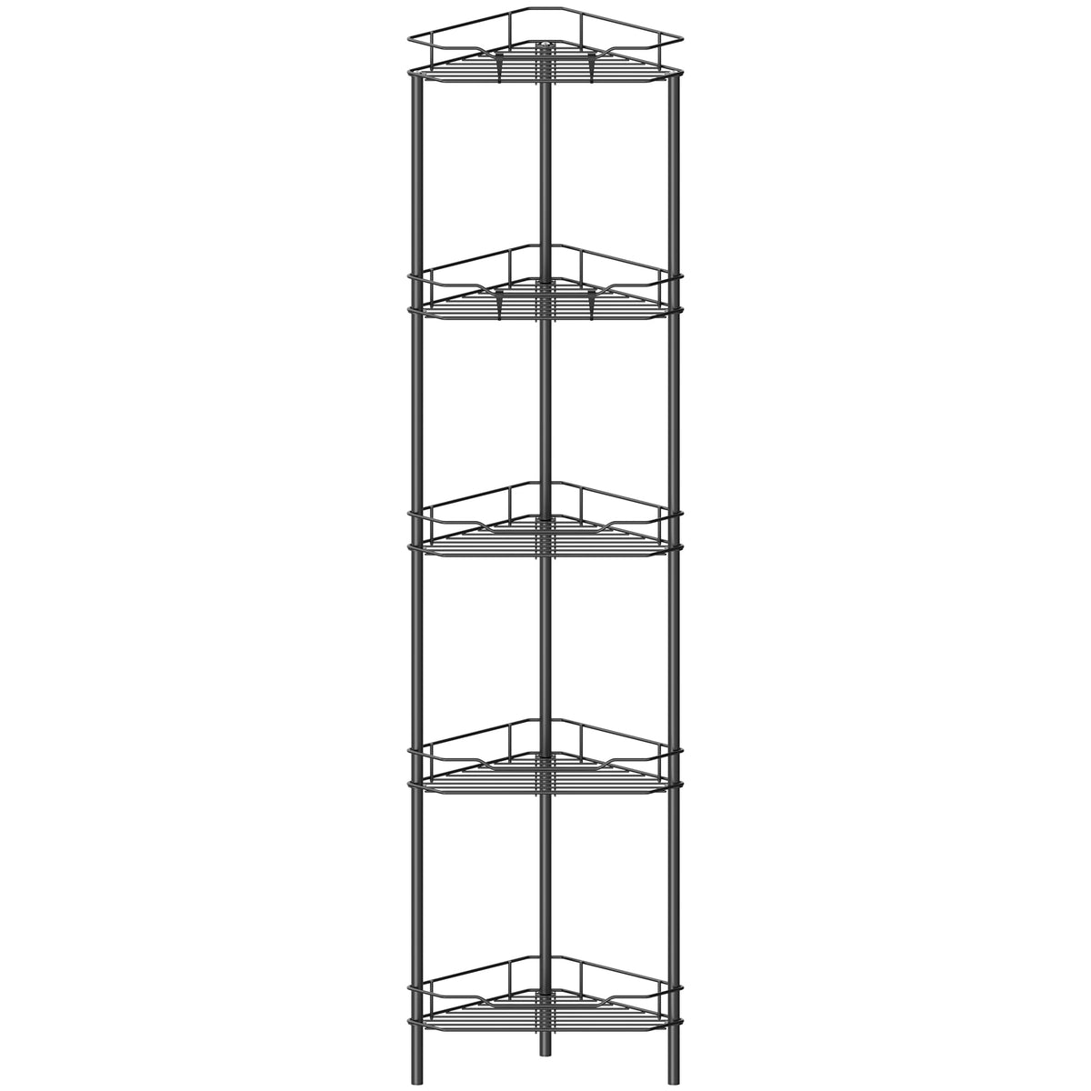 HuggieGems Floor Standing Shower Caddy in Jet Black or Gold – Elevated Bathroom Storage for Spa-Style Self-Care