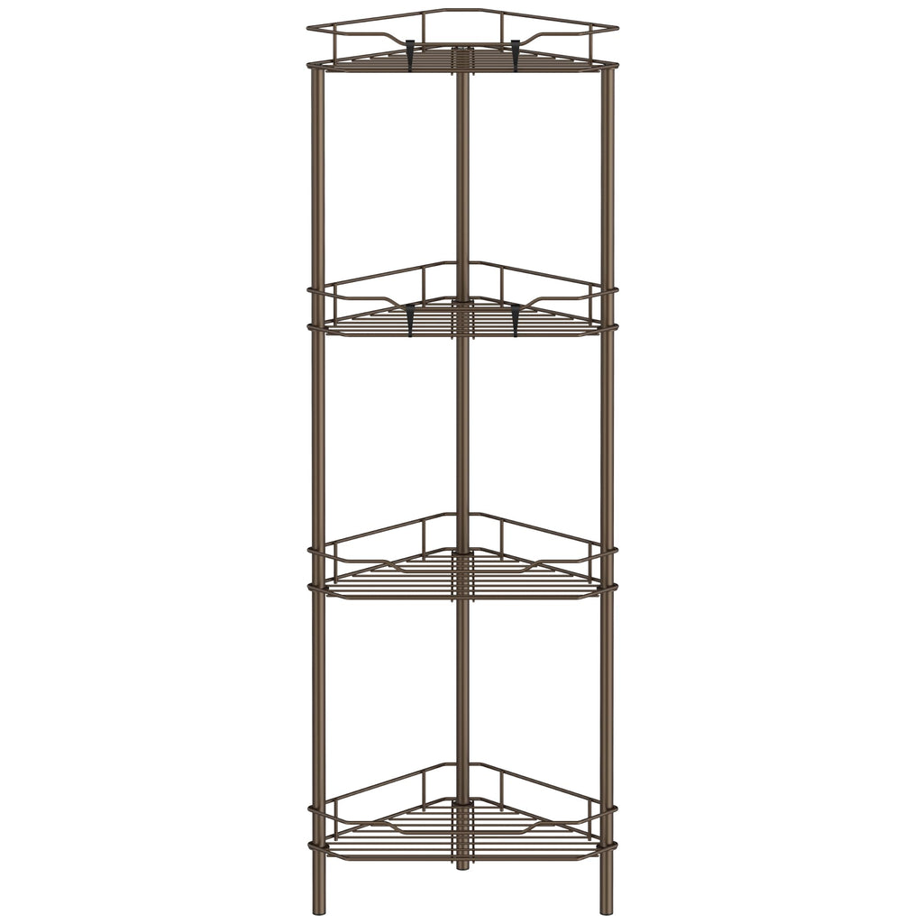HuggieGems Floor Standing Shower Caddy in Jet Black or Gold – Elevated Bathroom Storage for Spa-Style Self-Care