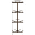 HuggieGems Floor Standing Shower Caddy in Jet Black or Gold – Elevated Bathroom Storage for Spa-Style Self-Care
