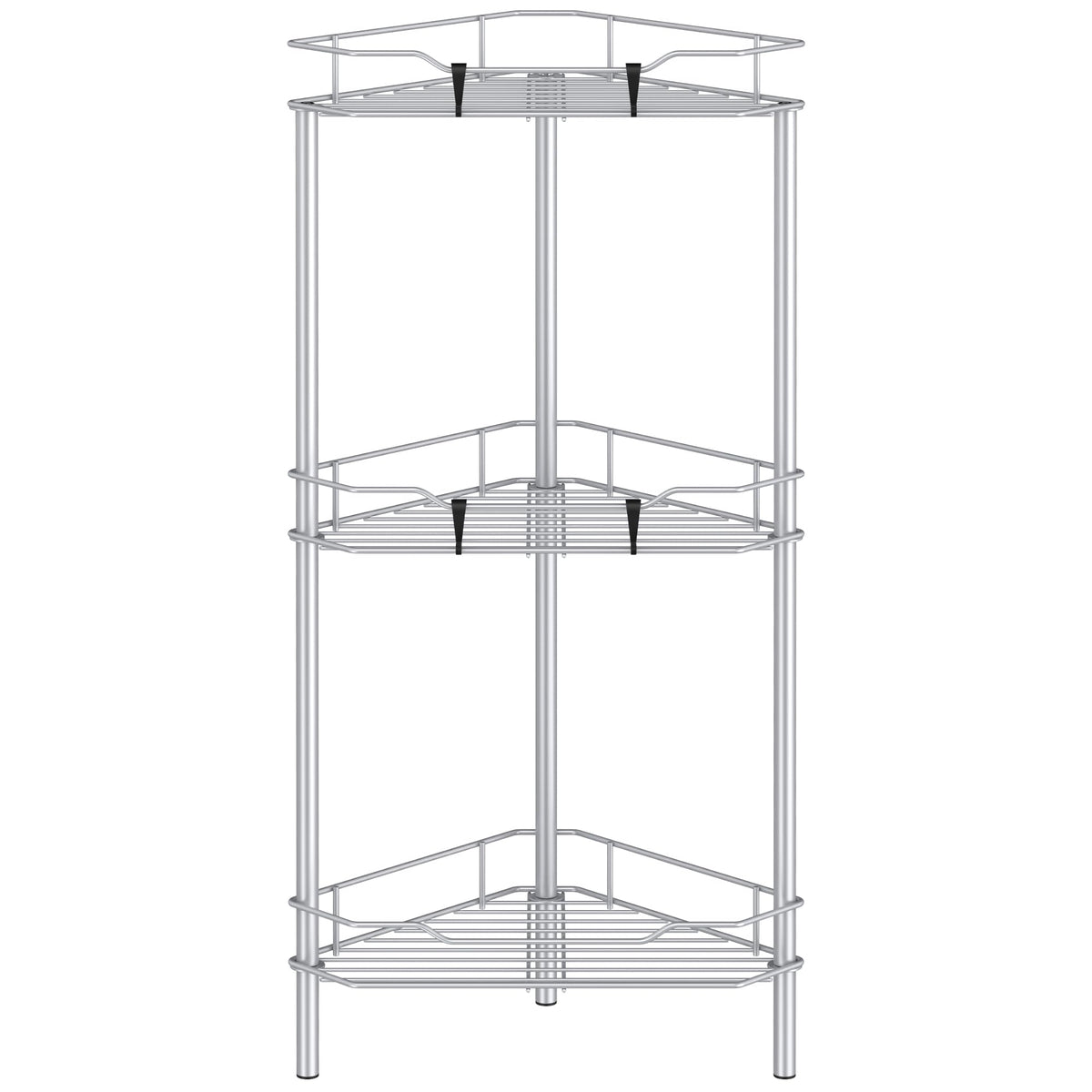 HuggieGems Floor Standing Shower Caddy in Jet Black or Gold – Elevated Bathroom Storage for Spa-Style Self-Care