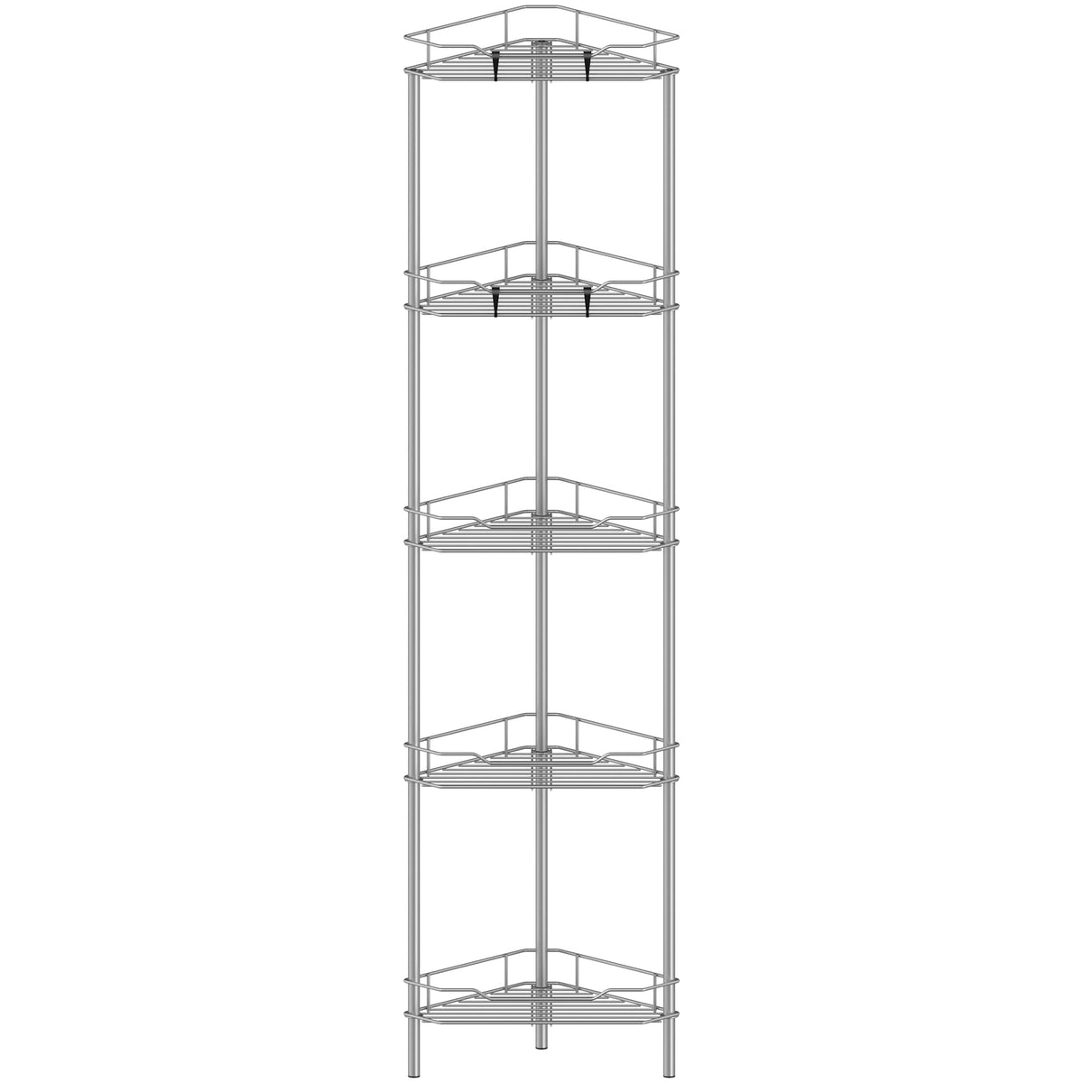 HuggieGems Floor Standing Shower Caddy in Jet Black or Gold – Elevated Bathroom Storage for Spa-Style Self-Care