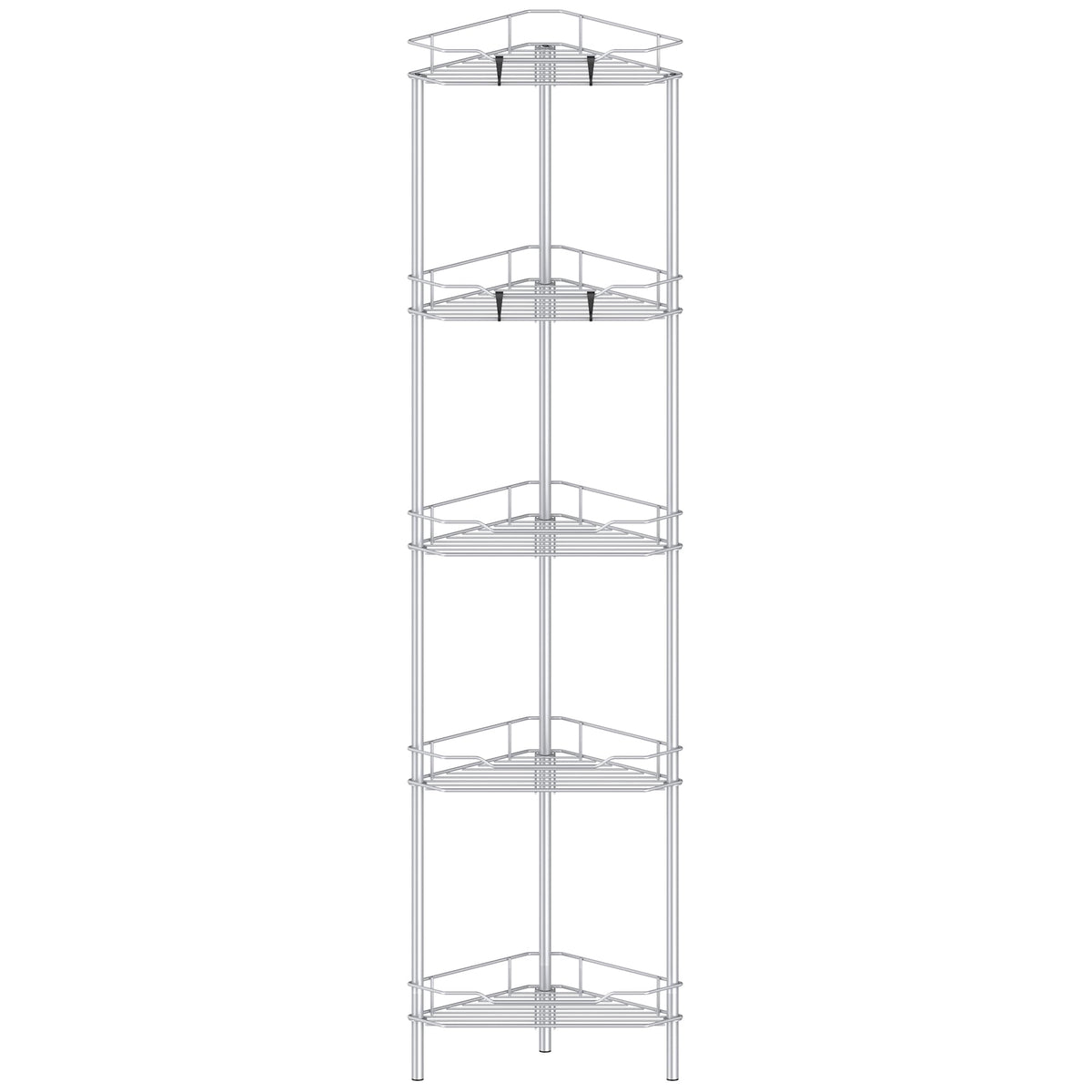 HuggieGems Floor Standing Shower Caddy in Jet Black or Gold – Elevated Bathroom Storage for Spa-Style Self-Care