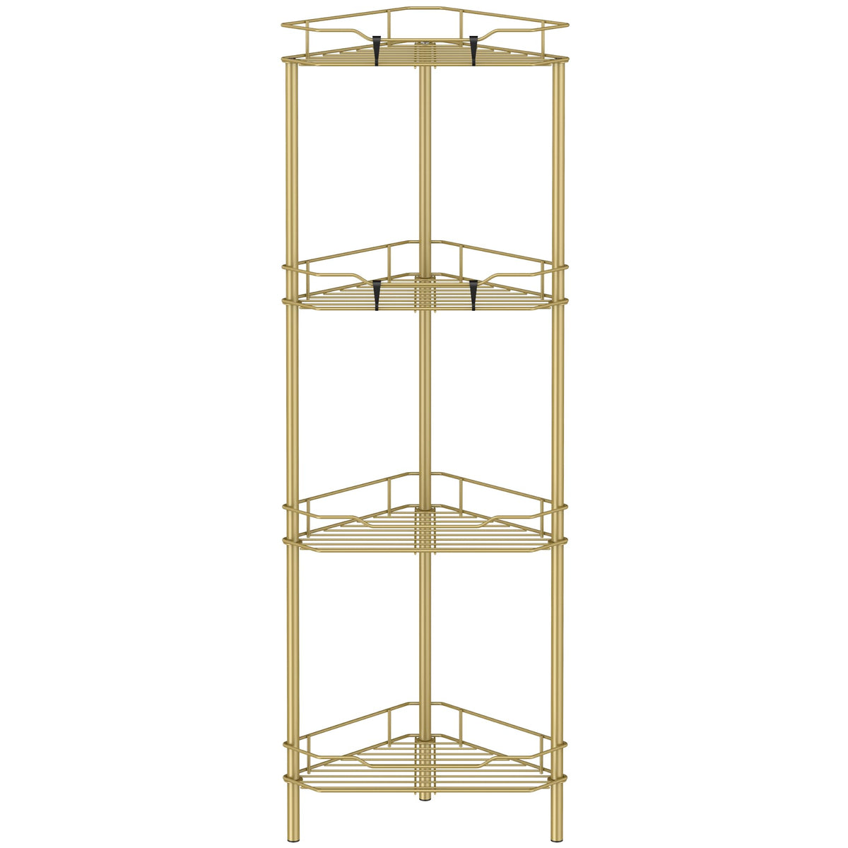 HuggieGems Floor Standing Shower Caddy in Jet Black or Gold – Elevated Bathroom Storage for Spa-Style Self-Care