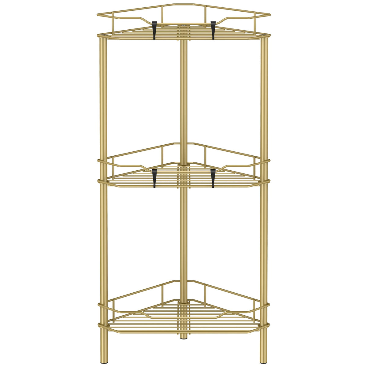 HuggieGems Floor Standing Shower Caddy in Jet Black or Gold – Elevated Bathroom Storage for Spa-Style Self-Care