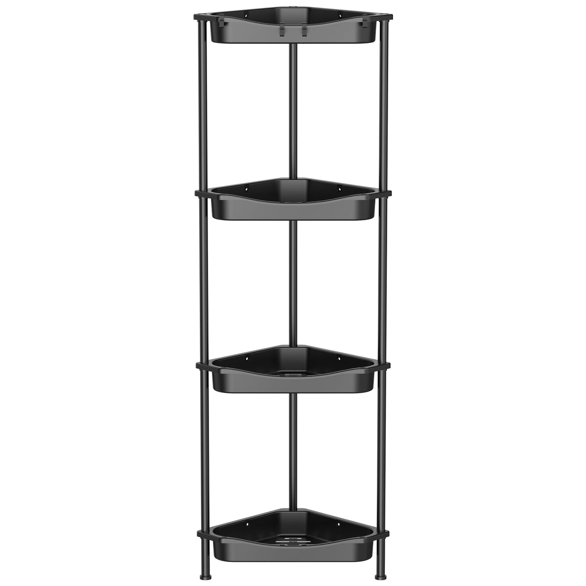 HuggieGems Floor Standing Shower Caddy in Jet Black or Gold – Elevated Bathroom Storage for Spa-Style Self-Care