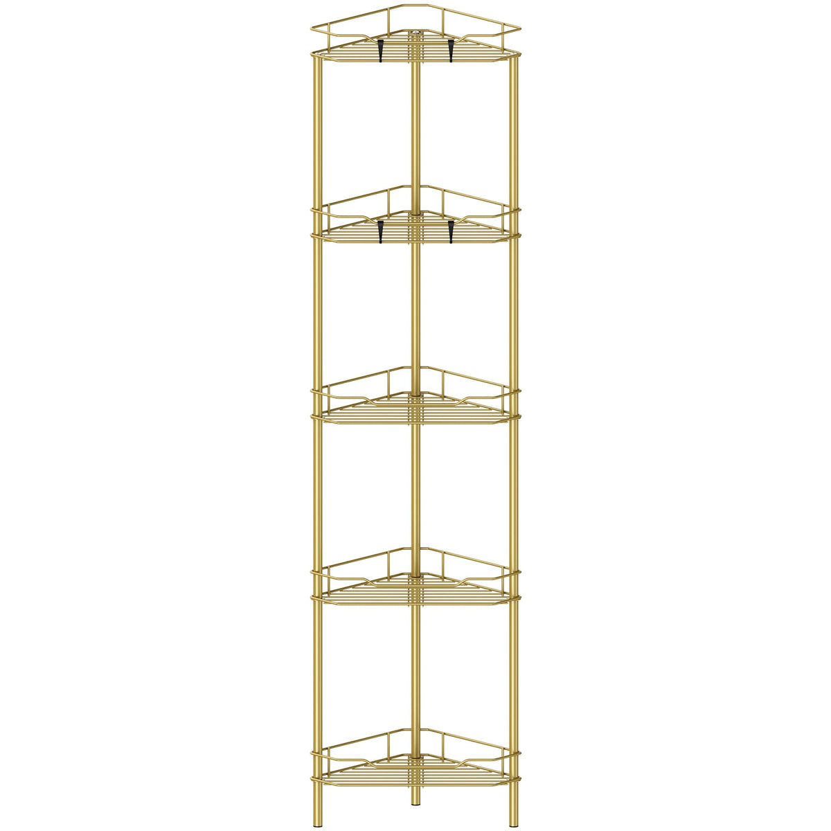 HuggieGems Floor Standing Shower Caddy in Jet Black or Gold – Elevated Bathroom Storage for Spa-Style Self-Care