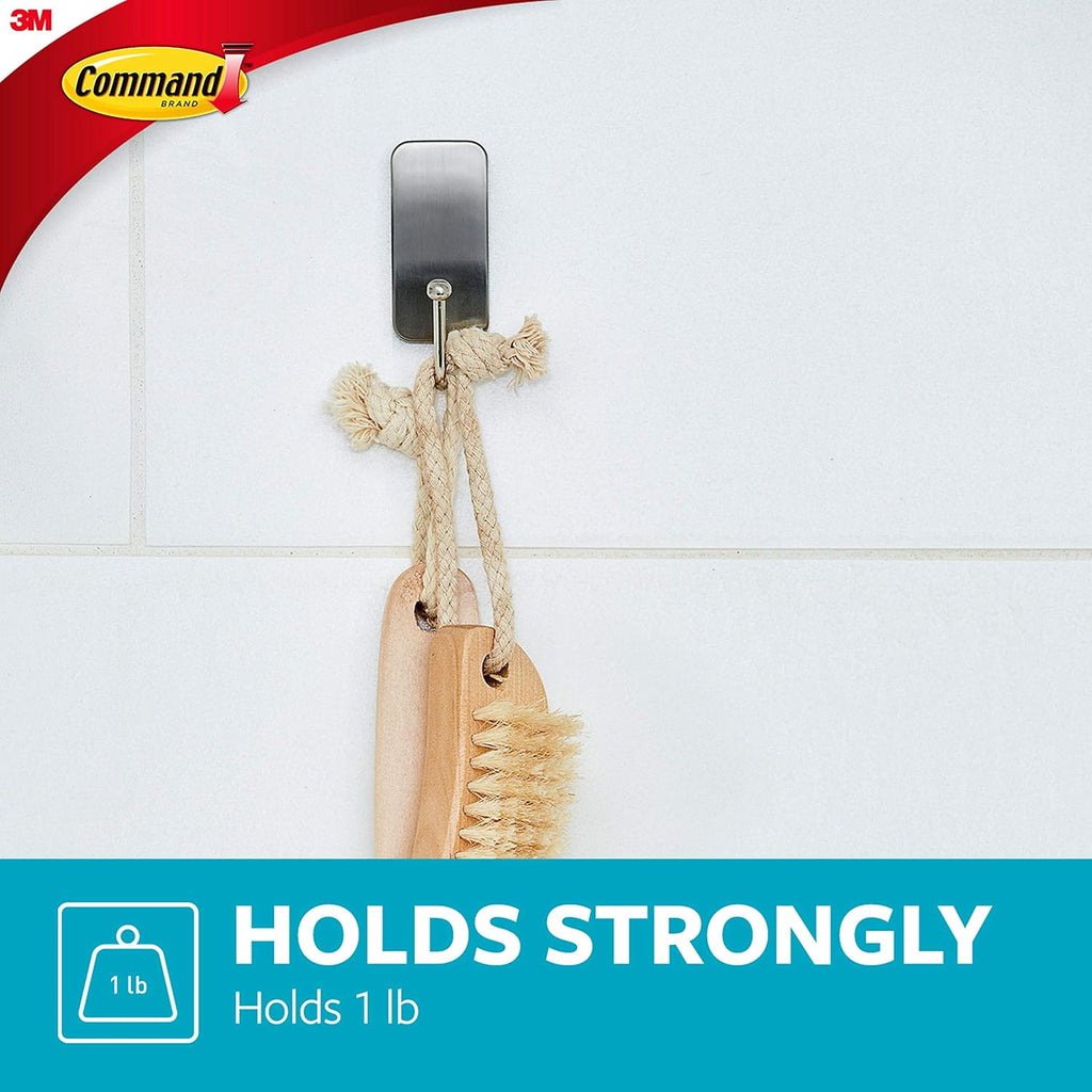 Command Satin Nickel Bath Hook – Thoughtful Housewarming Gift for New Homeowners and Renters