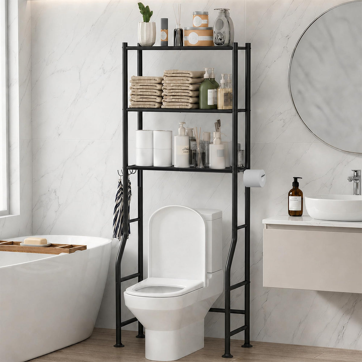 GloTika Over Toilet Organizer – First-Home Move-In Gift for Couples Setting Up a Shared Bathroom