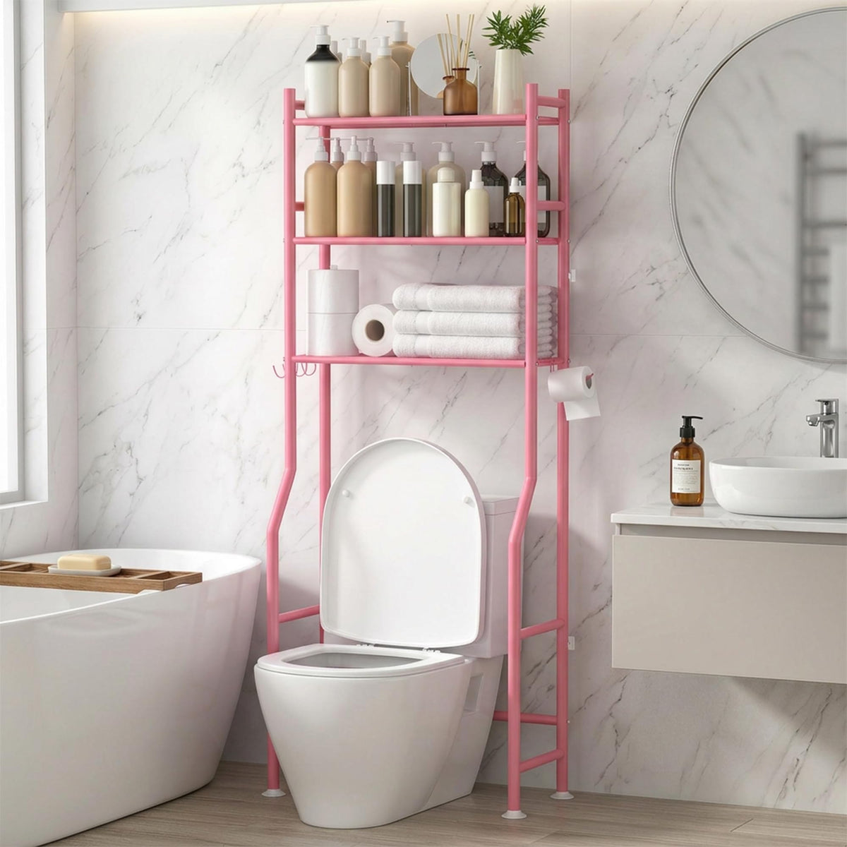 GloTika Over Toilet Organizer – First-Home Move-In Gift for Couples Setting Up a Shared Bathroom